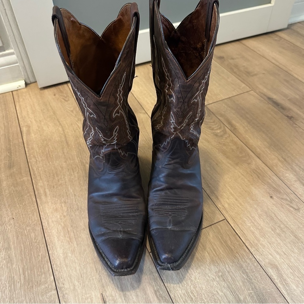 J.B Dillion western leather mid calf cowboy boot